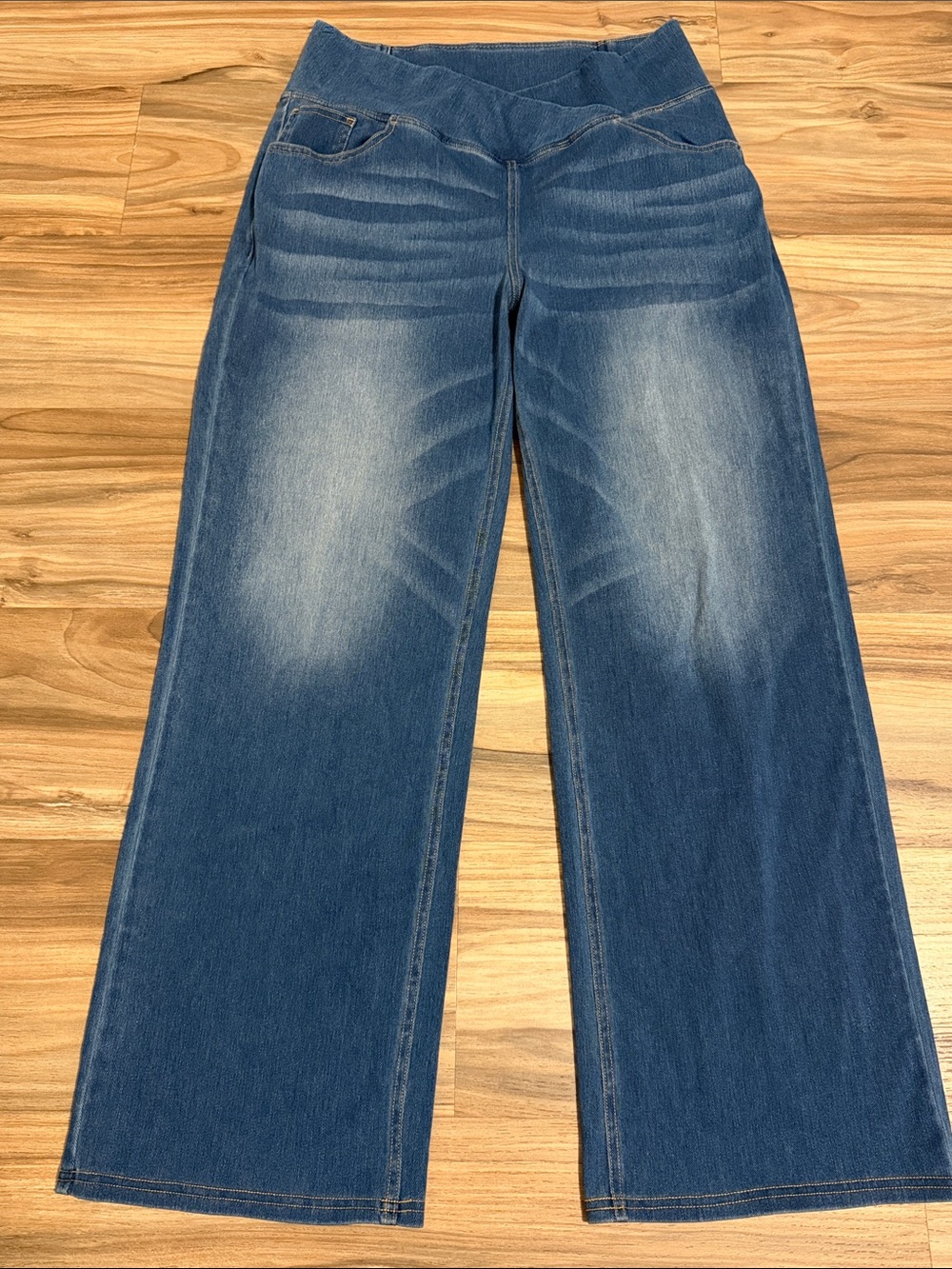 Halara Flex™ Crossover High Waist Tummy Control Straight Leg Jeans Sz XL Stretch